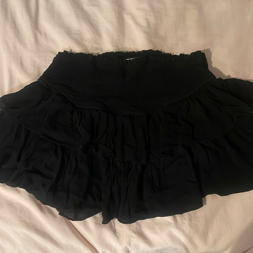 BLACK MUSTARD SEED RUFFLE SKIRT